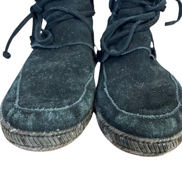 Ugg Australia Womens 1019129 Reid Black Suede Ankle Boots Moccasins Booties 7.5 - Picture 9 of 16